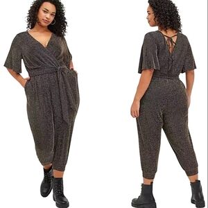 Torrid Black Jumpsuit with Gold Accents